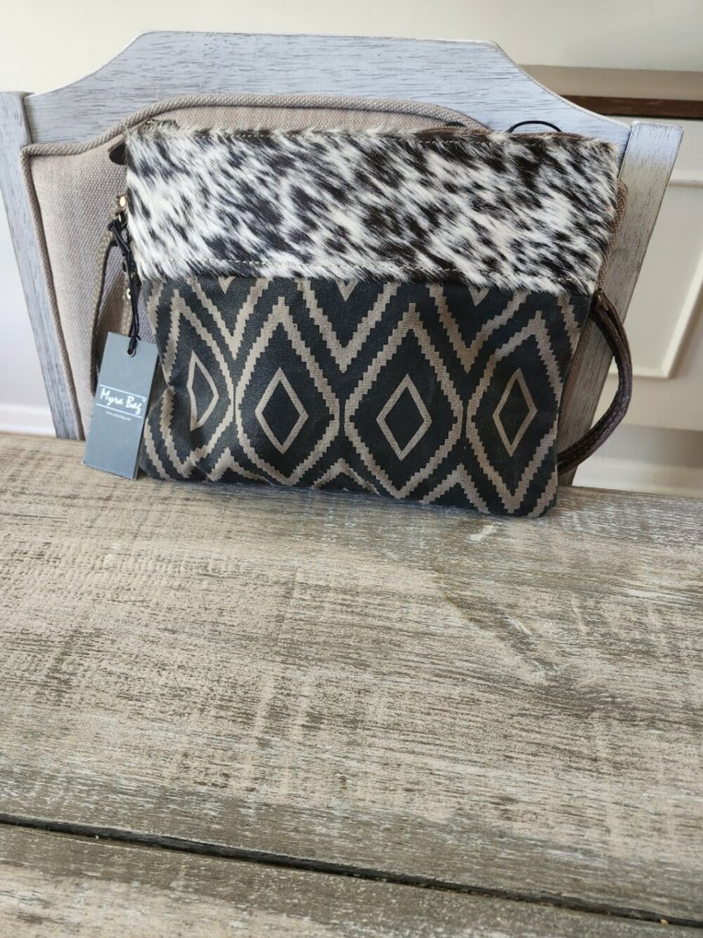 Myra Bag Hickory Cotton Leather Small Crossbody NWT